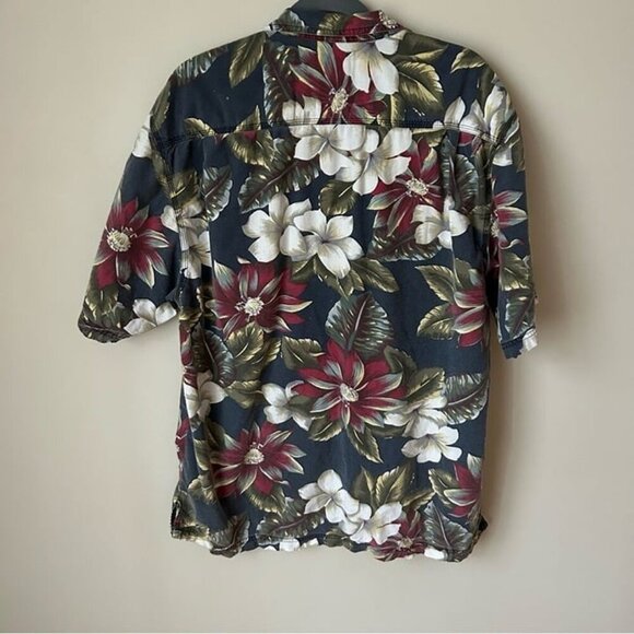Tommy Bahama Hawaiian Floral Men’s Button Down Short Sleeve Collard Shirt Large - Picture 4 of 5